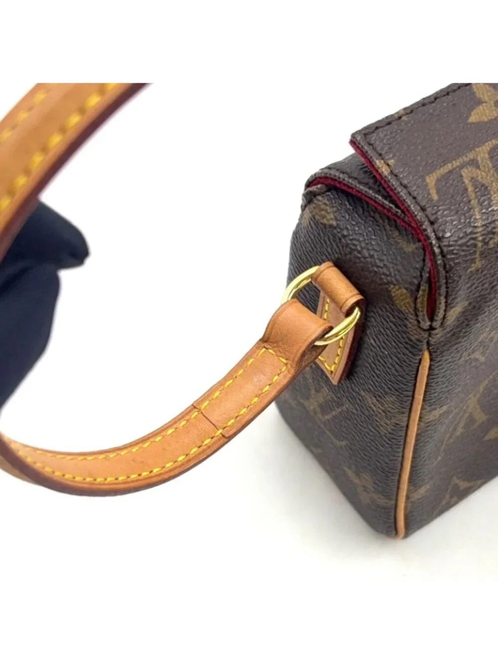 Louis Vuitton Recital Monogram Leather Brown Handbag Gold